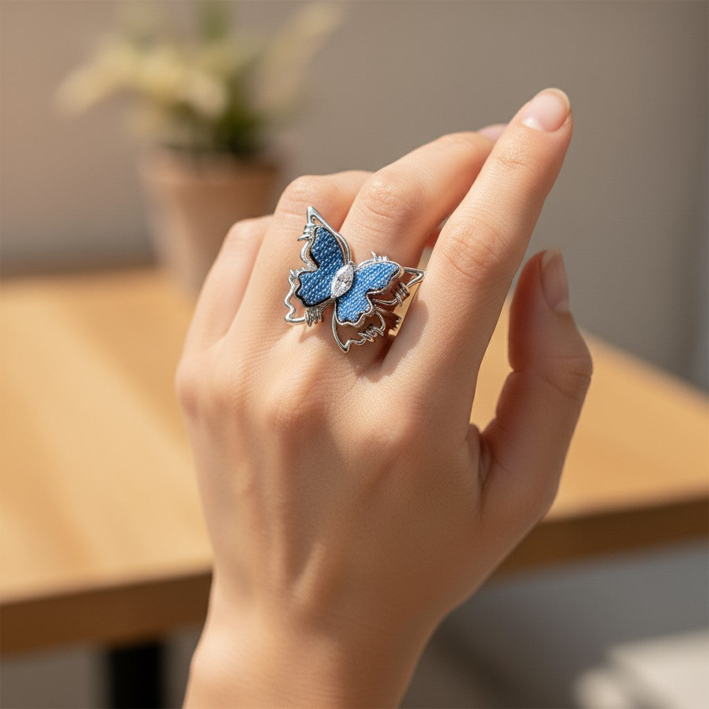 Azure Butterfly Ring